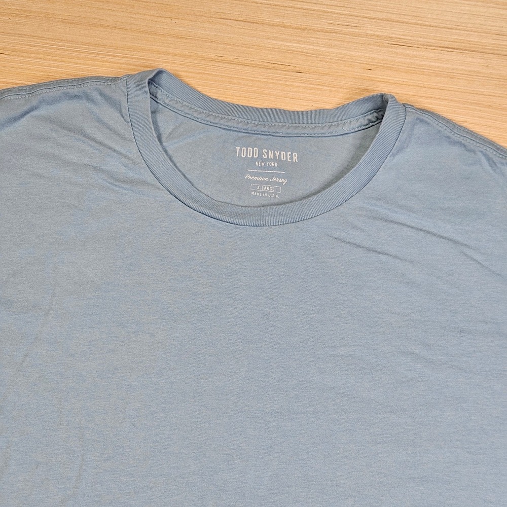 Todd Snyder Premium Jersey T-Shirt Mens XL Blue Short Sleeve Crew Neck USA Made